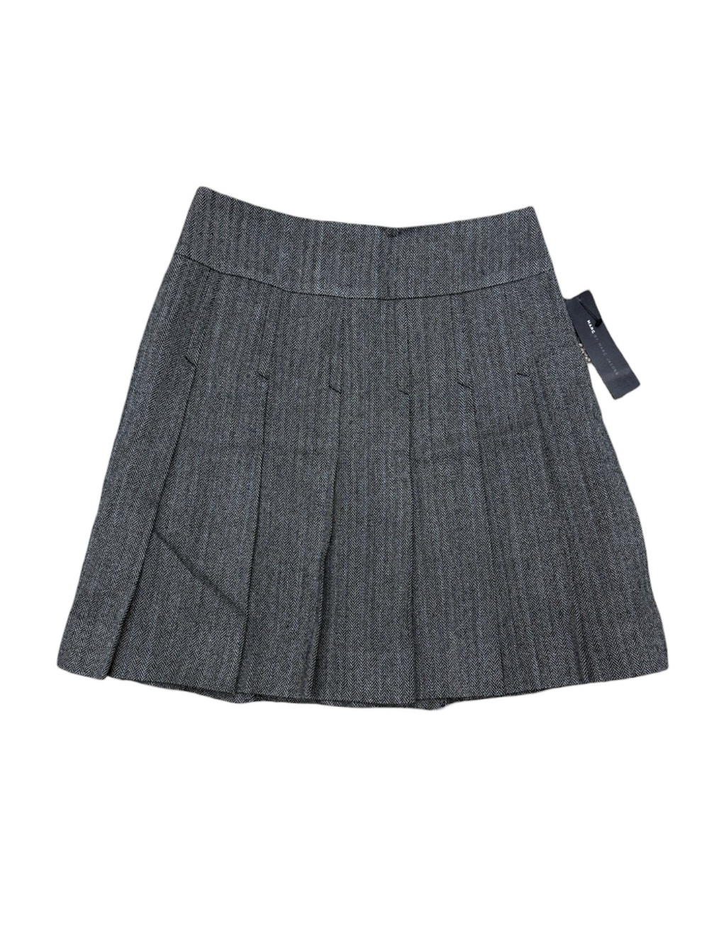 Marc Jacobs Gray Pleated Chevron/Herringbone Mini Skirt - NWT Size 2